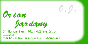 orion jardany business card